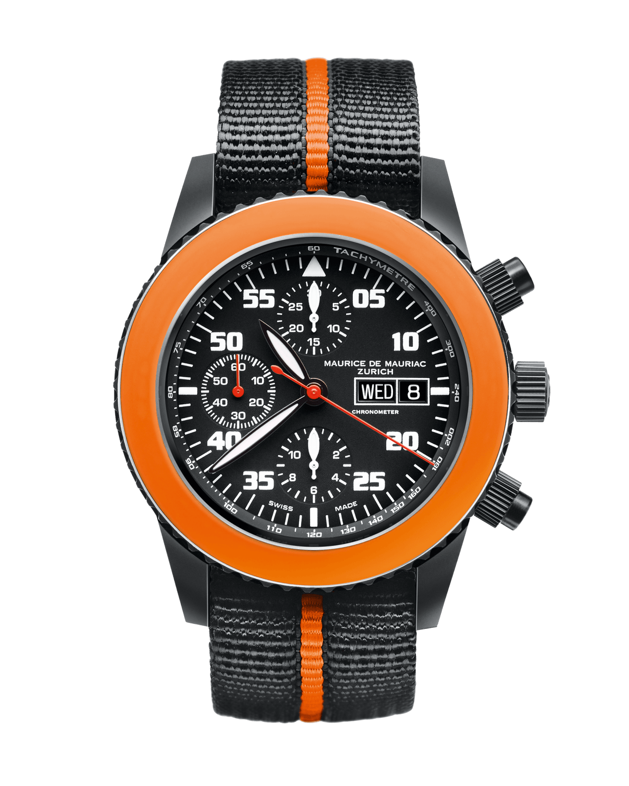 Chronograph Taucher Uhr aus Titan und gestreiftes Natoarmband