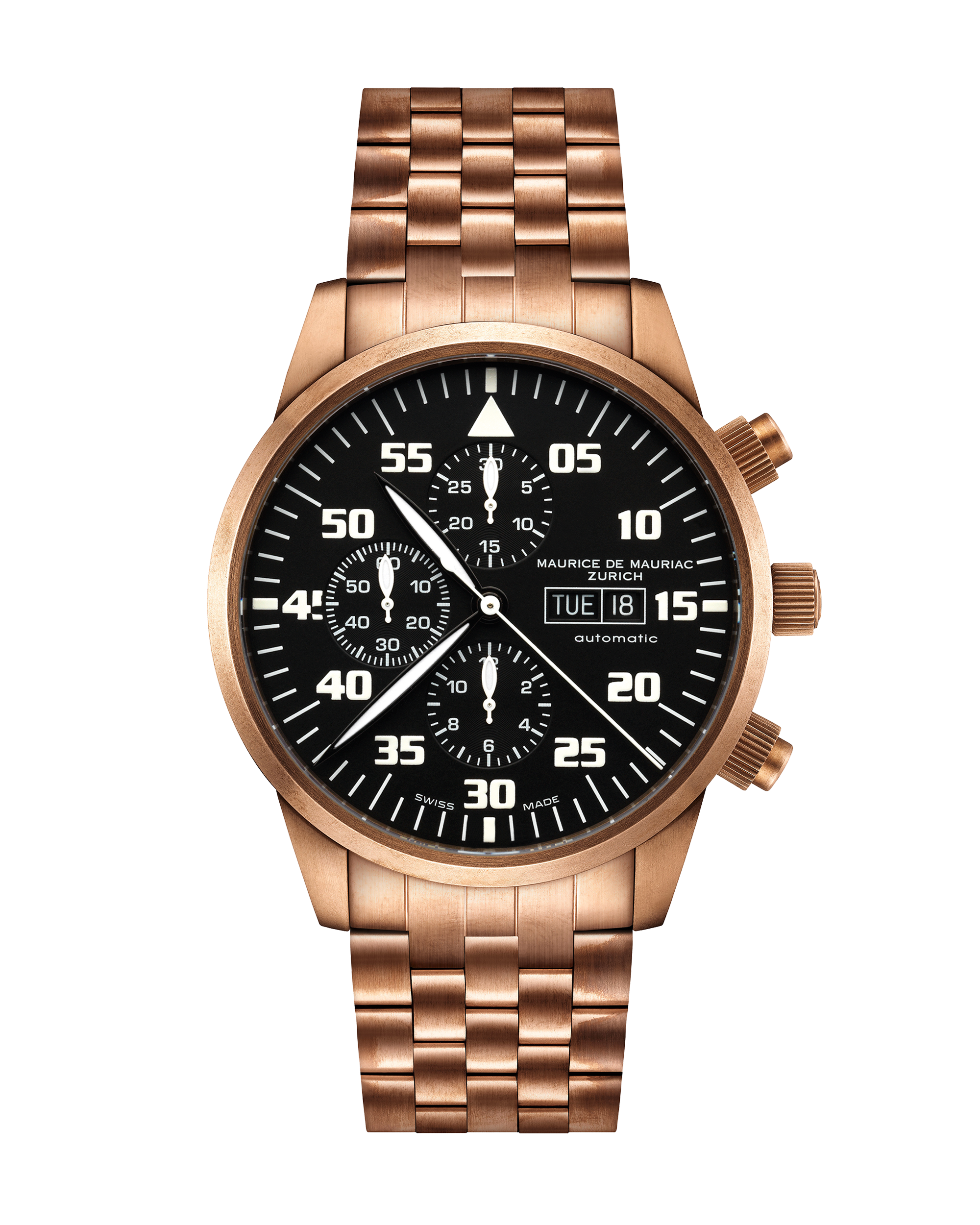 Uhr aus Bronze mit dunklem Ziffernbaltt