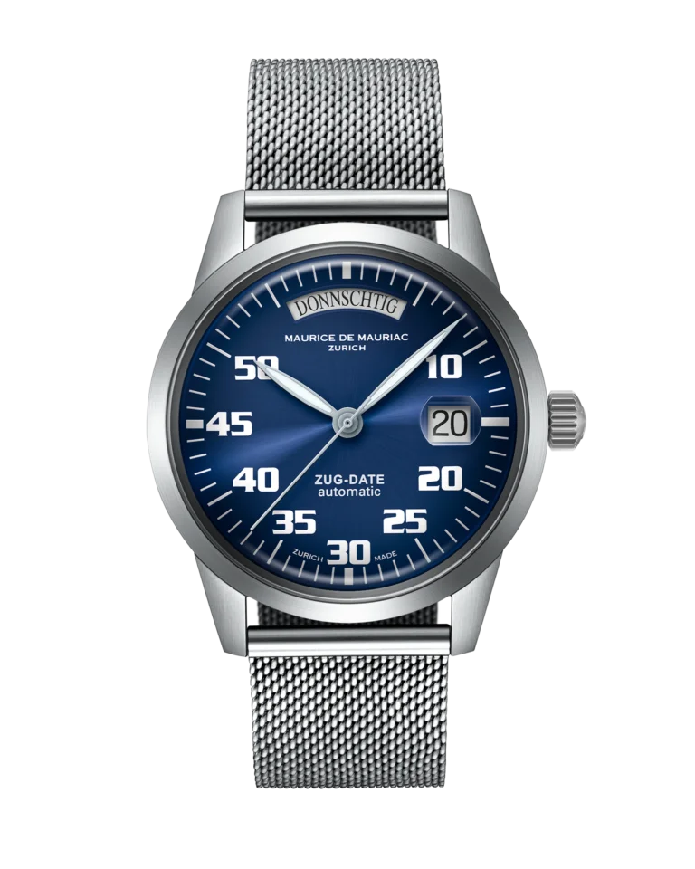 Automatic Modern: „Zug Date“ Blau mit Milanese