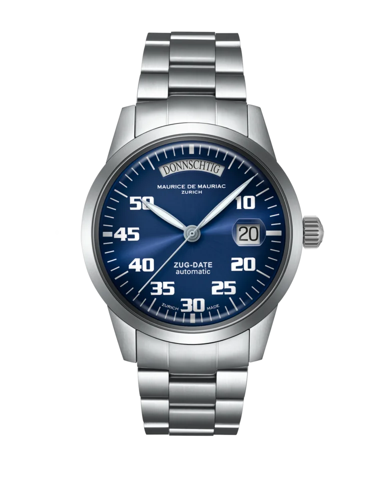 Automatic Modern: „Zug Date“ Blau mit Stahlband