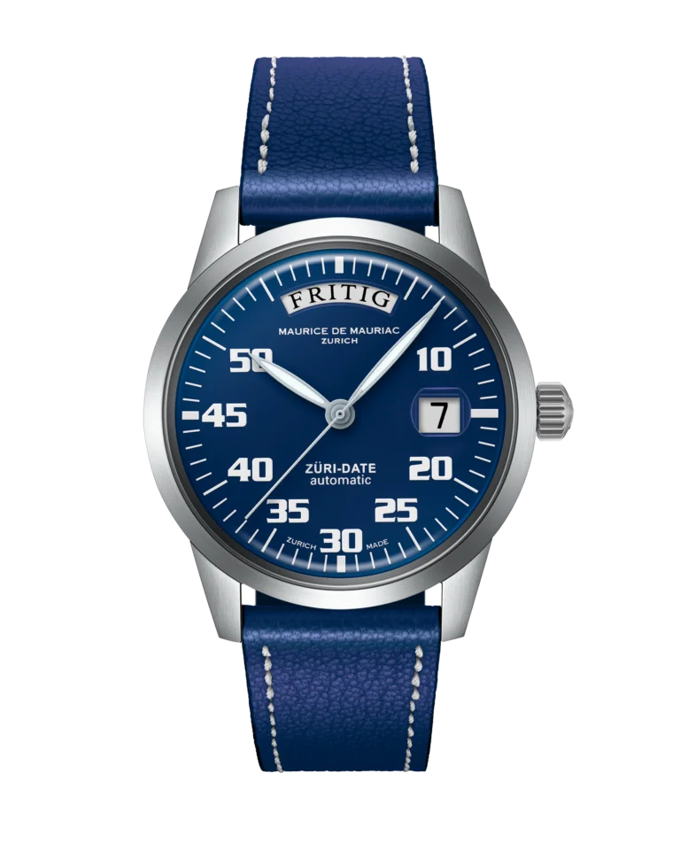 Automatic Modern: „Züri Date“ Blau mit Lederband