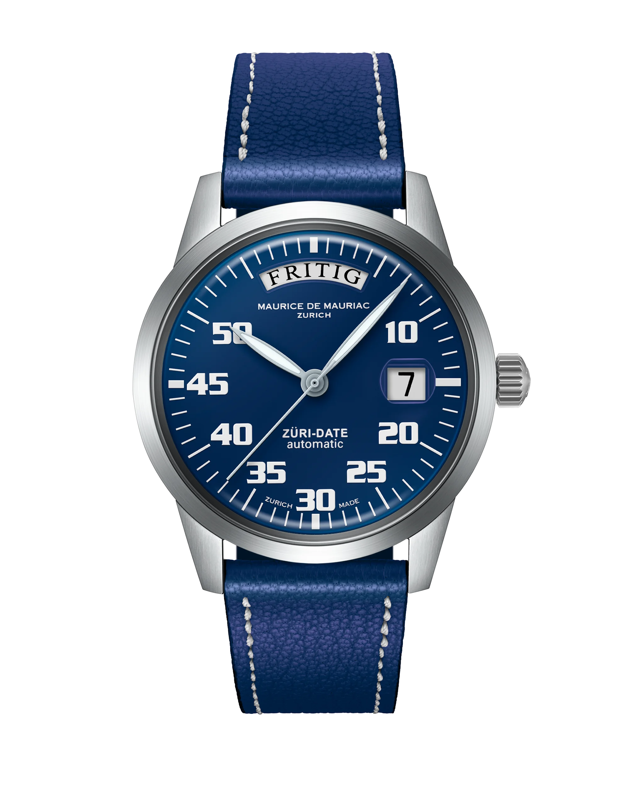 Automatic Modern: „Züri Date“ Blau mit Lederband