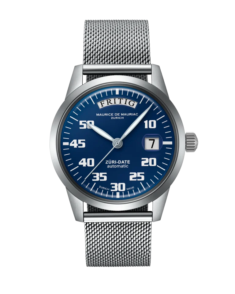 Automatic Modern: „Züri Date“ Blau mit Milanese