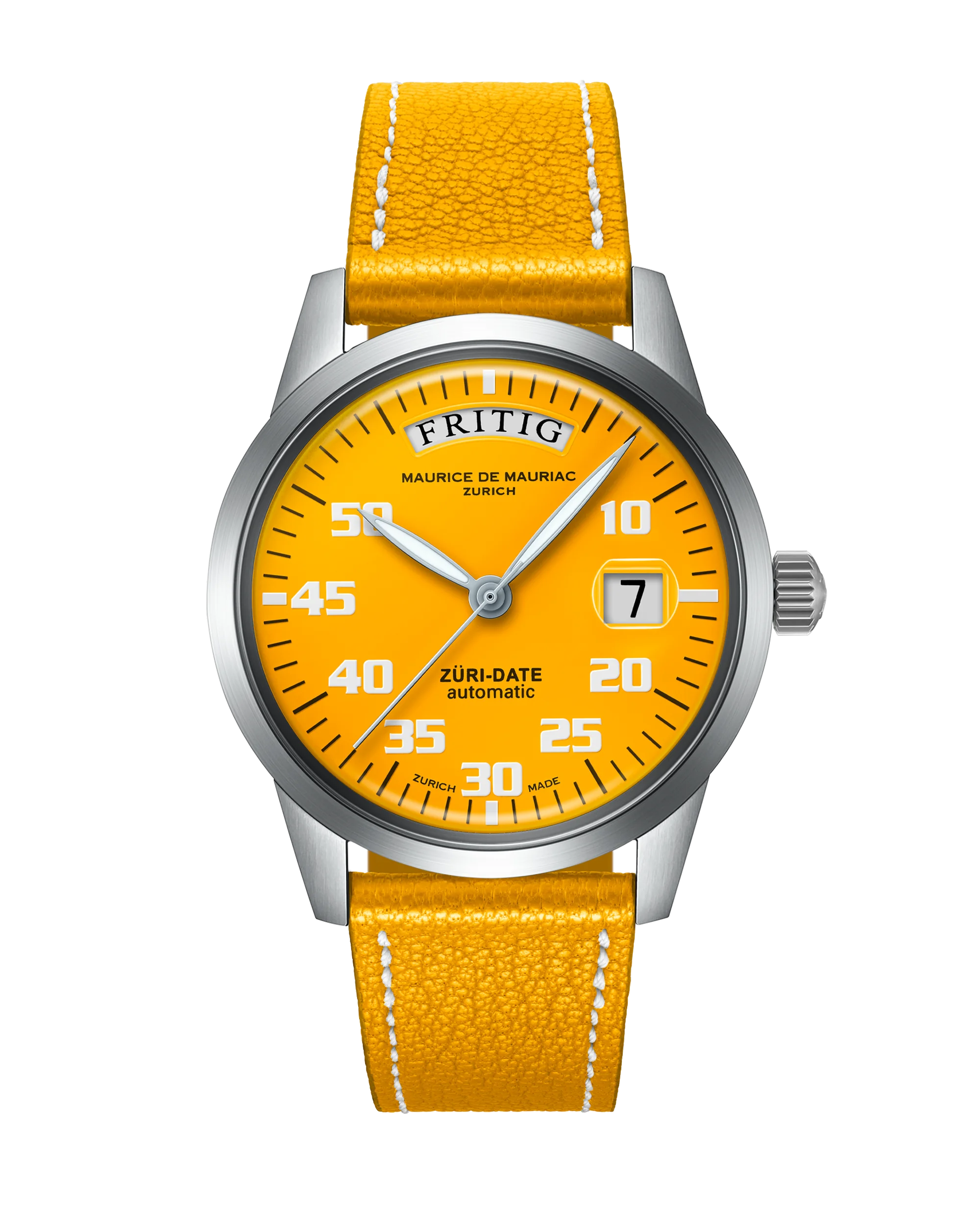 Automatic Modern: „Züri Date“ Gelb mit Lederband