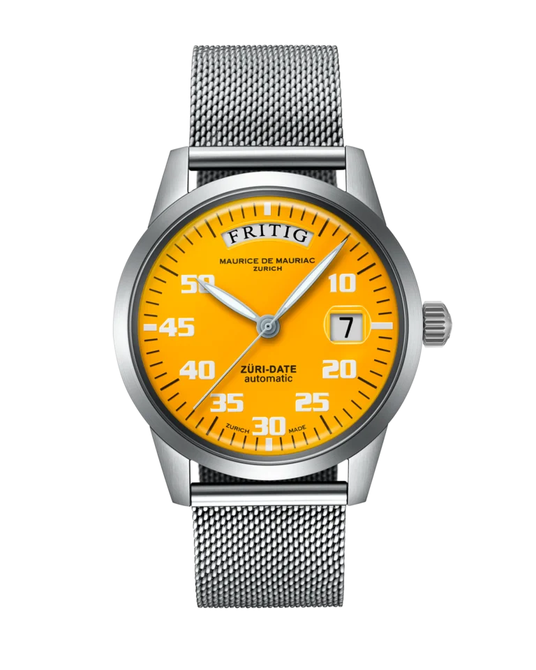 Automatic Modern: „Züri Date“ Gelb mit Milanese