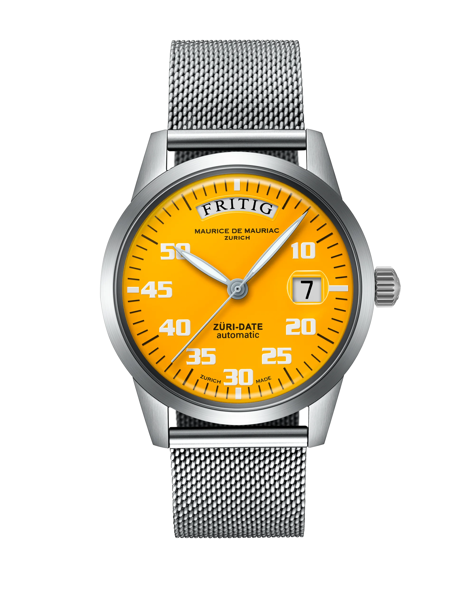 Automatic Modern: „Züri Date“ Gelb mit Milanese