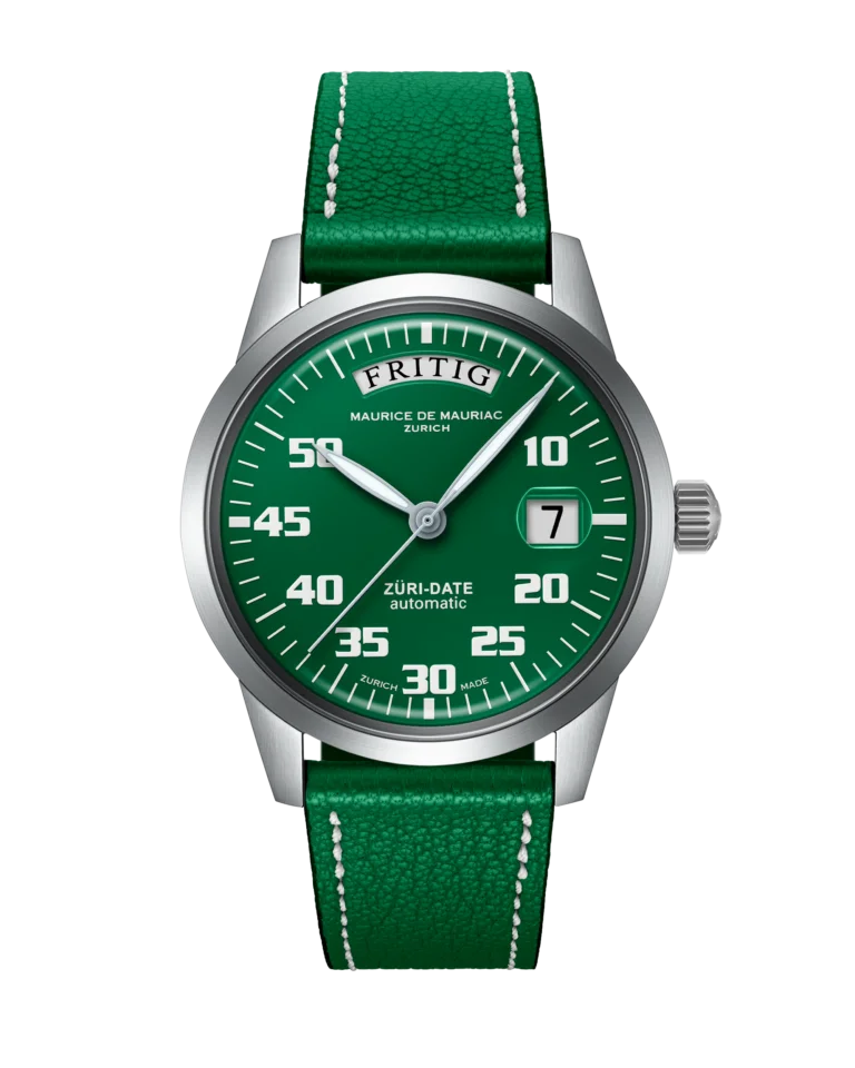 Automatic Modern: „Züri Date“ Grün mit Lederband