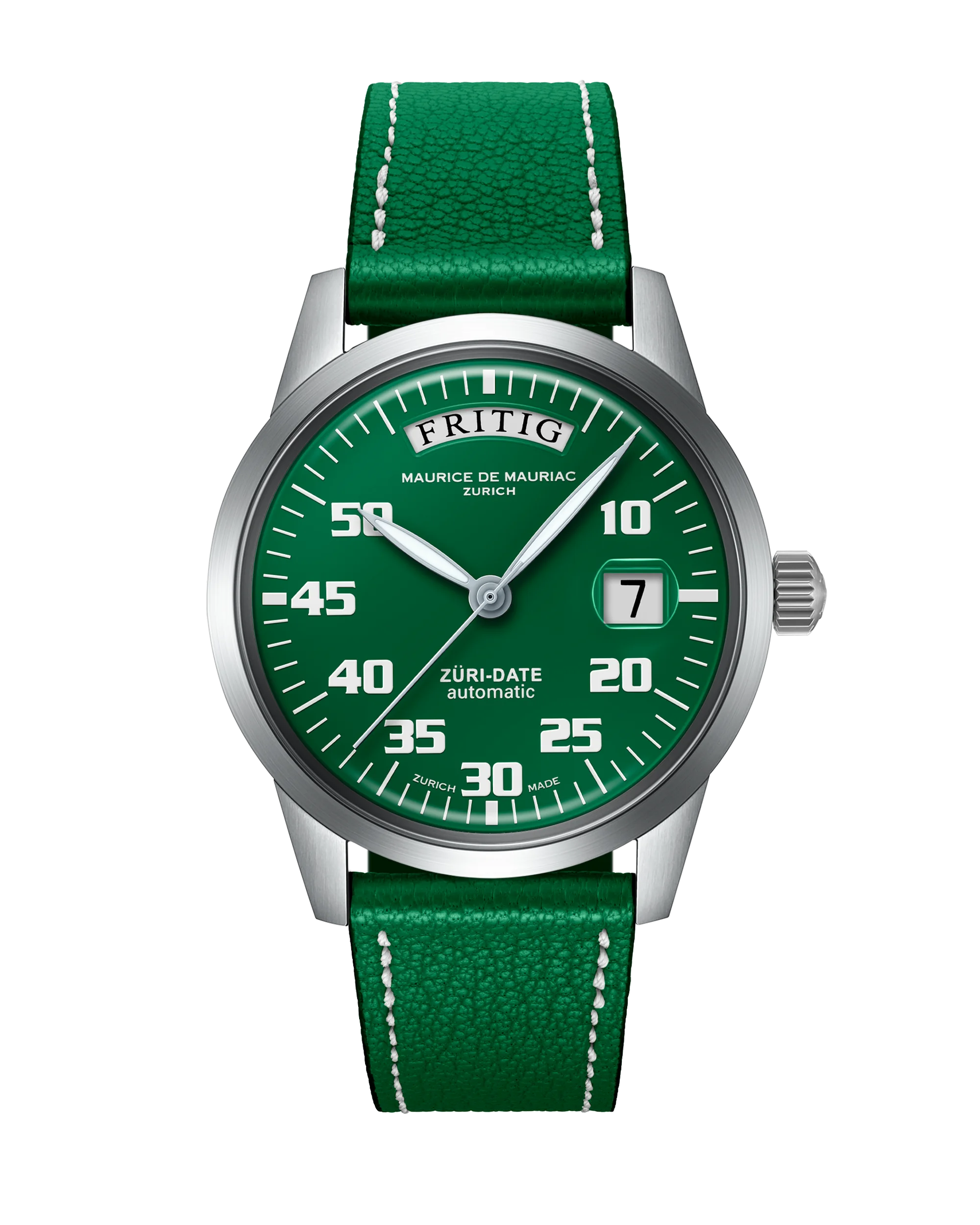 Automatic Modern: „Züri Date“ Grün mit Lederband