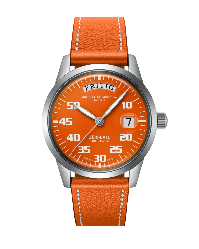 Automatic Modern: „Züri Date“ Orange mit Lederband
