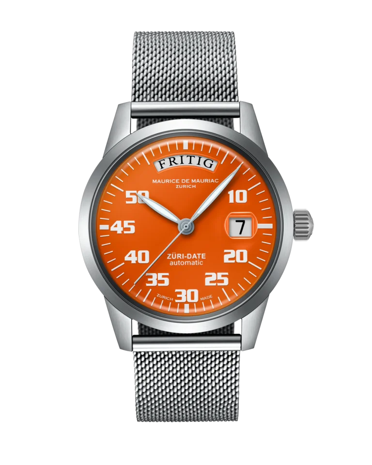 Automatic Modern: „Züri Date“ Orange mit Milanese