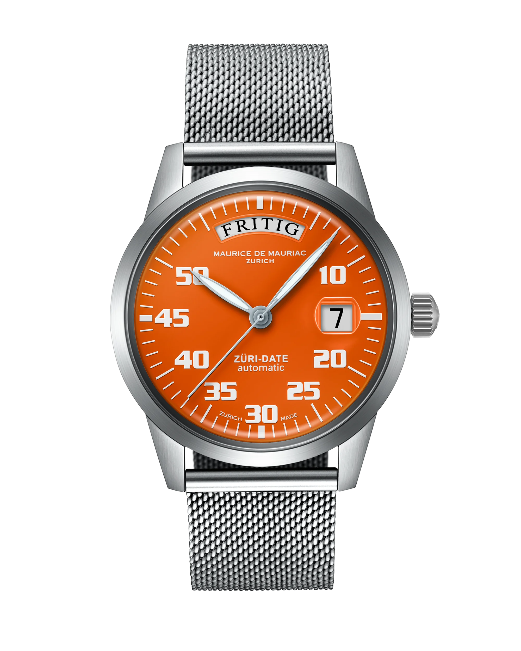 Automatic Modern: „Züri Date“ Orange mit Milanese