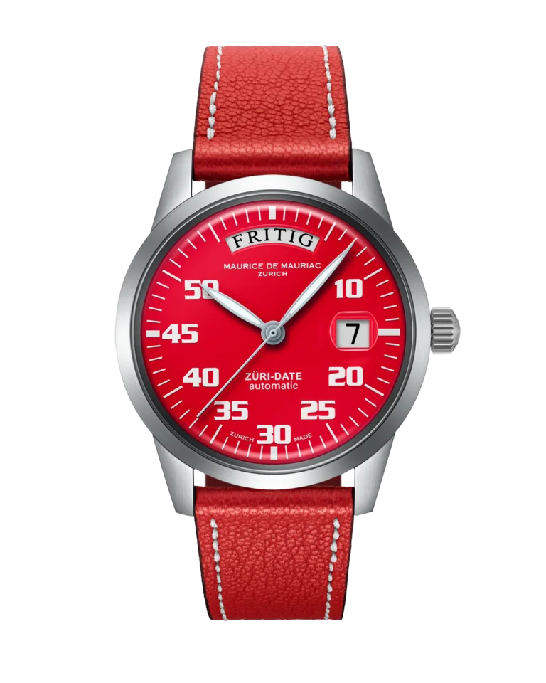 Automatic Modern: „Züri Date“ Rot mit Lederband