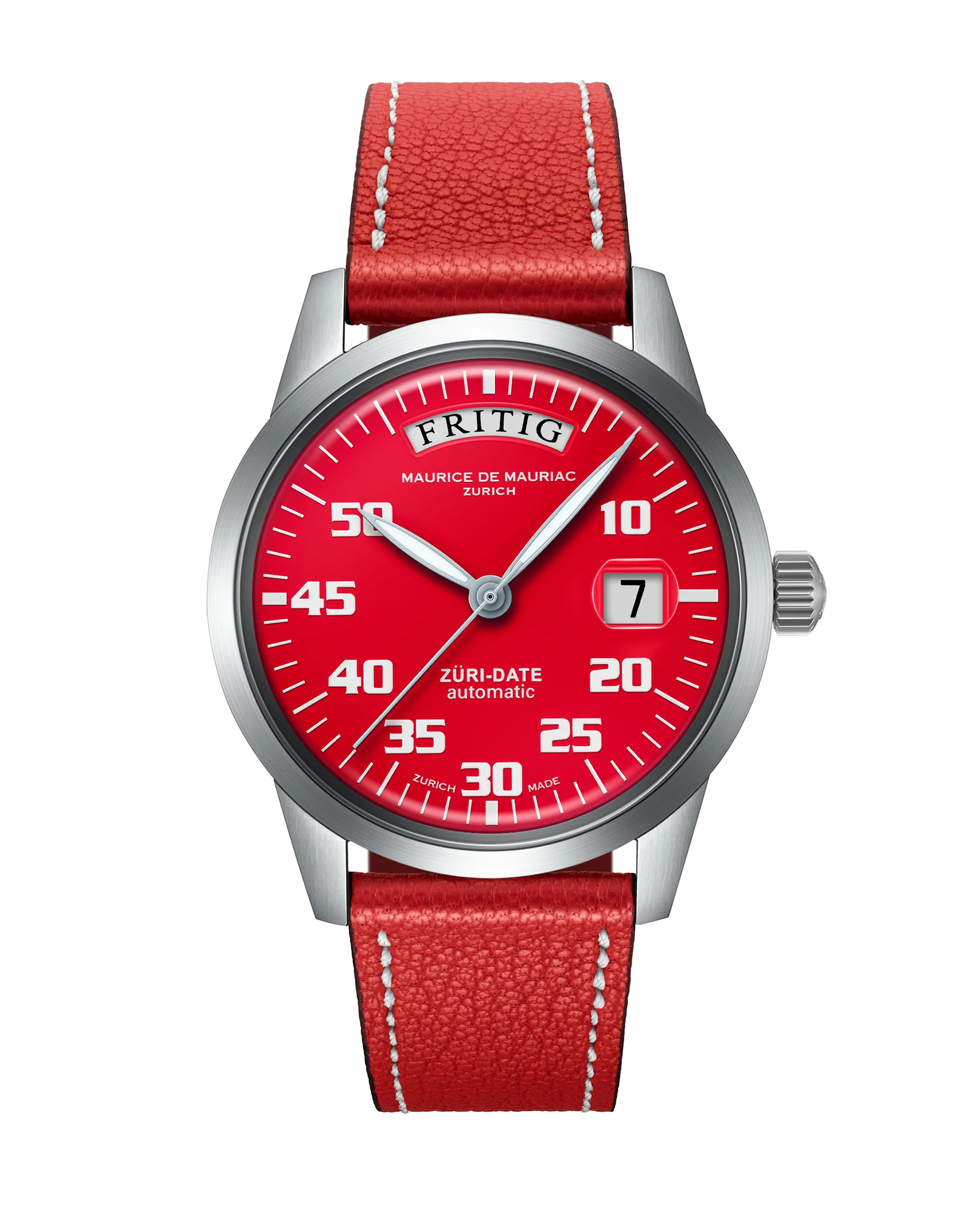 Automatic Modern: „Züri Date“ Rot mit Lederband