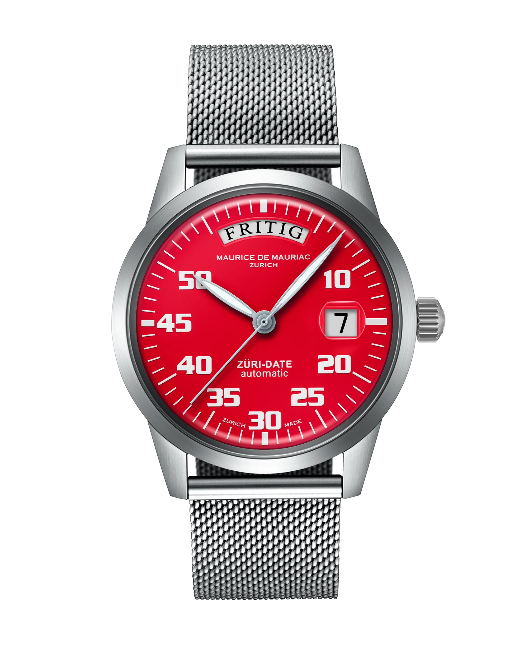 Automatic Modern: „Züri Date“ Rot mit Milanese