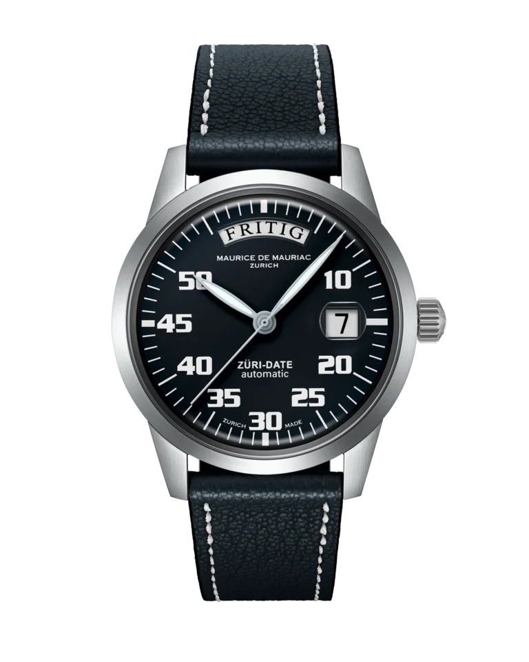 Automatic Modern: „Züri Date“ Schwarz mit Lederband