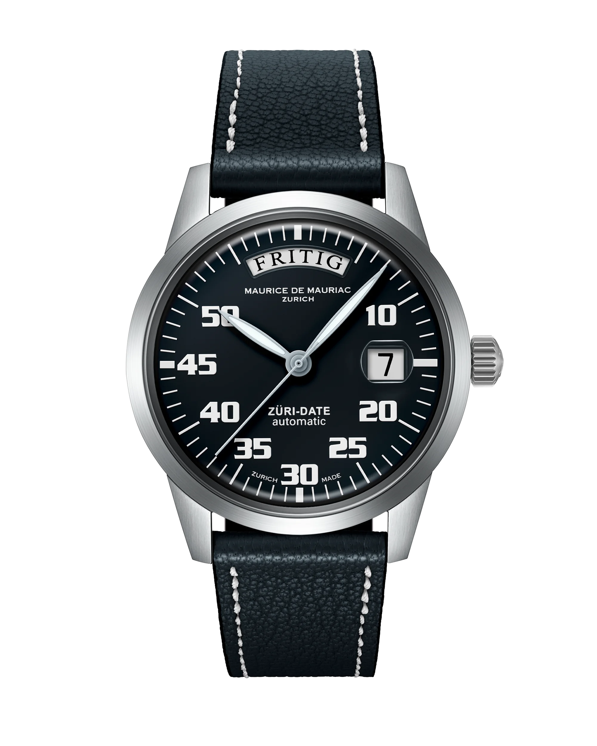 Automatic Modern: „Züri Date“ Schwarz mit Lederband