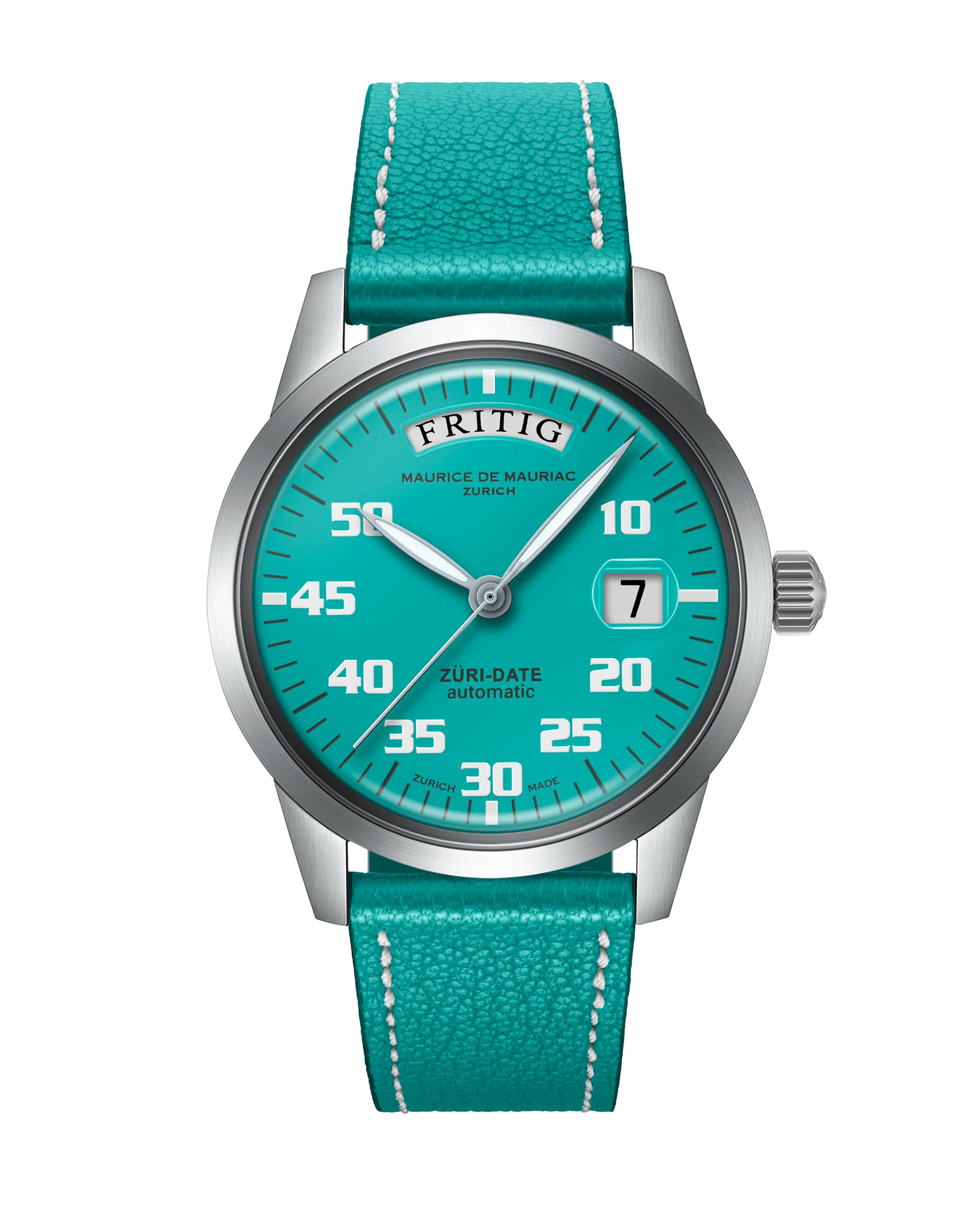 Automatic Modern: „Züri Date“ Türkis mit Lederband
