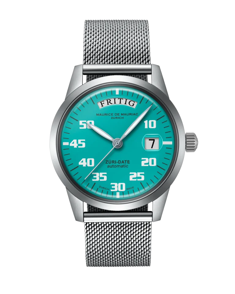 Automatic Modern: „Züri Date“ Türkis mit Milanese