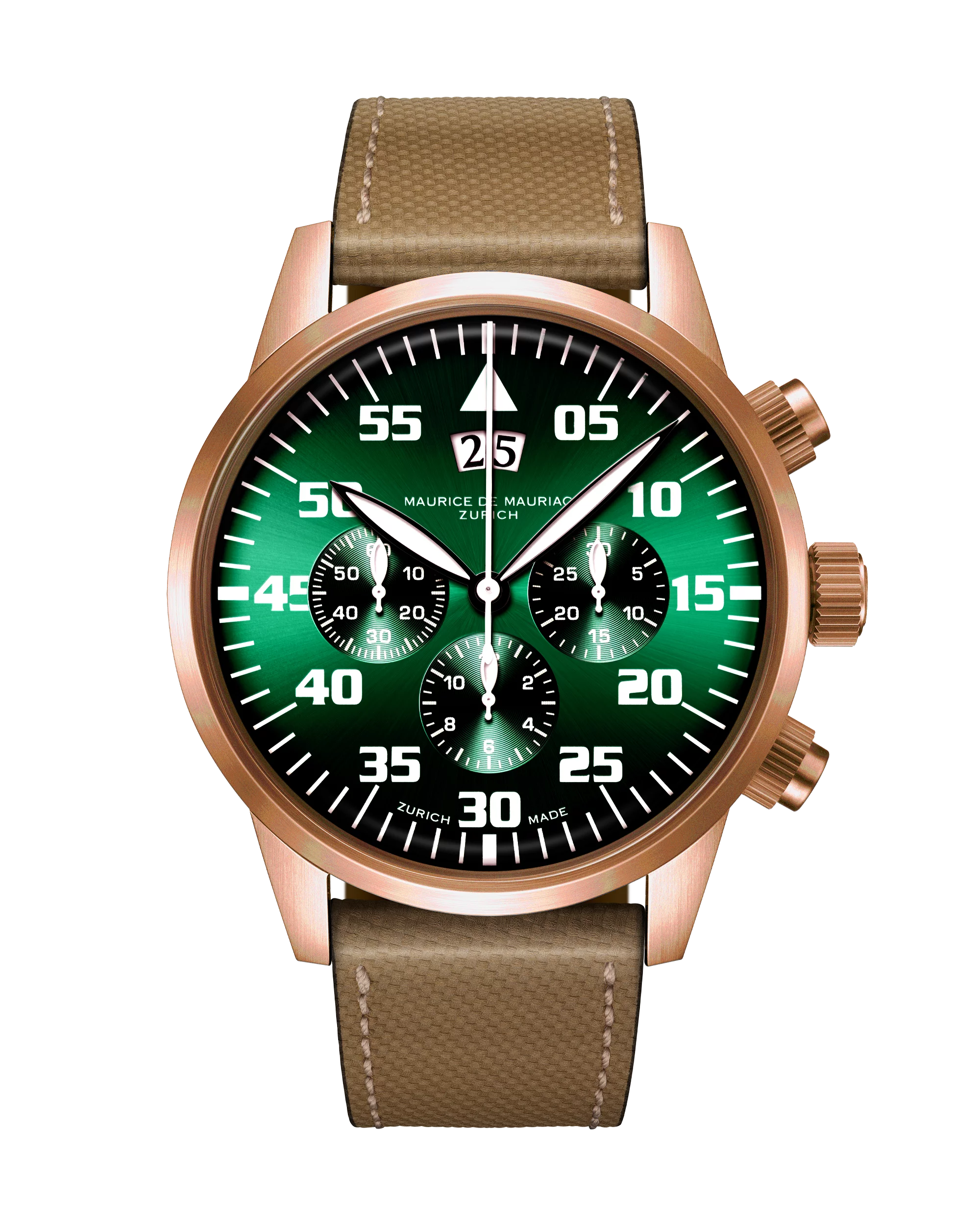 Chrono Modern Bronze “Big Date” Smaragd Grün